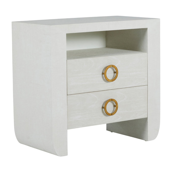 Gabby - SCH-169270 - Nightstand - Sherie - Cerused White|White Raffia|Stained Gold