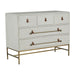 Gabby - SCH-169285 - Dresser - Maya - Cerused White|Stained Brass|Caramel Brown Leather