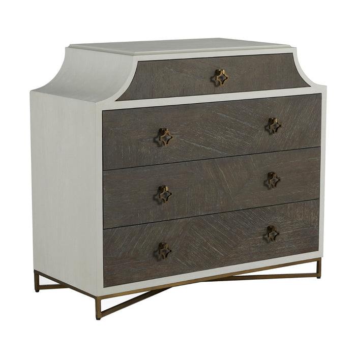 Gabby - SCH-169310 - Chest - Kirsten - Cerused White|Cerused Coal|Stained Brass