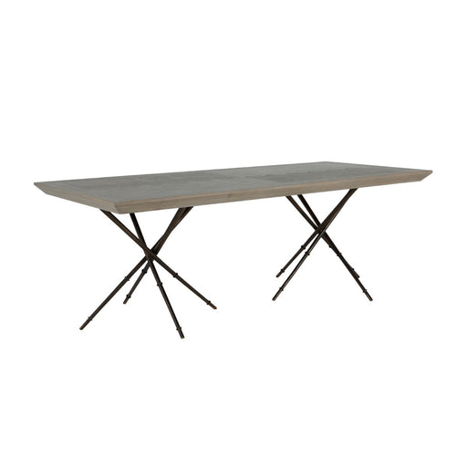 Davenport Dining Table Cerused Natural Gray|Antique Bronze