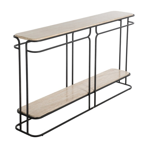 Louise Console Table Textured Matte Black|Limestone