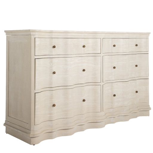 Meredith Dresser Textured Cerused White|Stained Brass