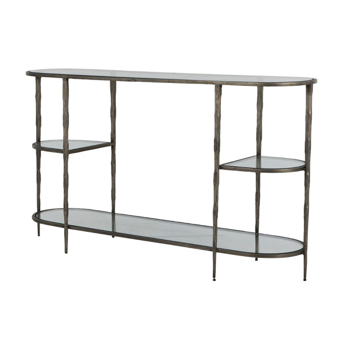 Gabby - SCH-170370 - Console Table - Wyeth - Antique Nickel|Tempered Glass
