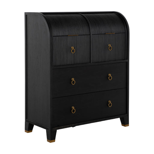 Maison Chest Brushed Black|Stained Gold