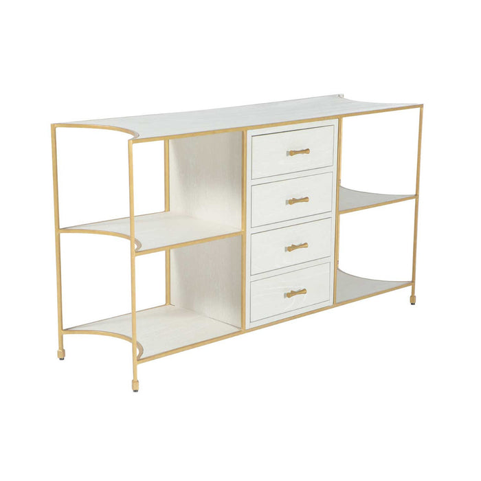 Gabby - SCH-175080 - Console - Jeanelle - Cerused White|Stained Gold
