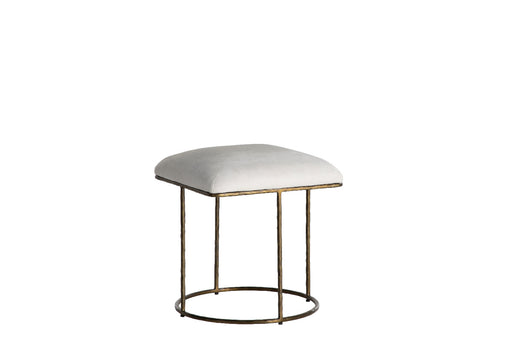 Lucas Stool Antique Aged Brass|Natural Ivory Hide