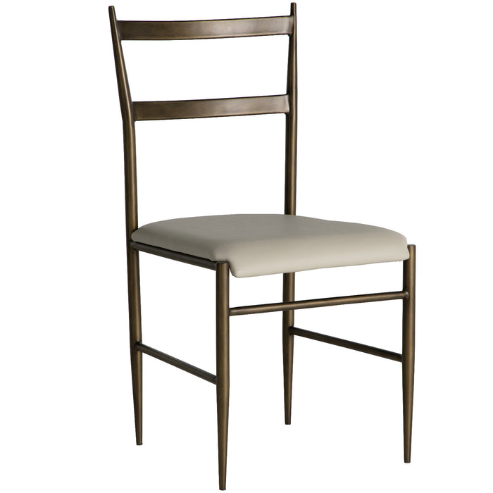 Gabby - SCH-175132 - Dining Chair - Ward - Brushed Brass|White Leather