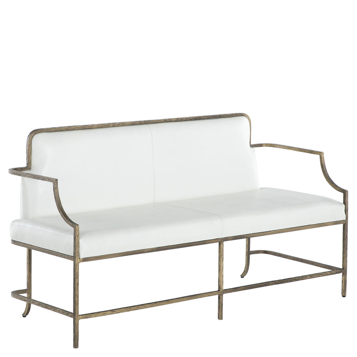 Gabby - SCH-175194 - Bench - Vanderbilt - Forged Warm Champagne|Cloud White Leather