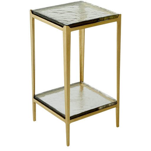 Magnus Side Table Cast Glass|Light Forged Gold