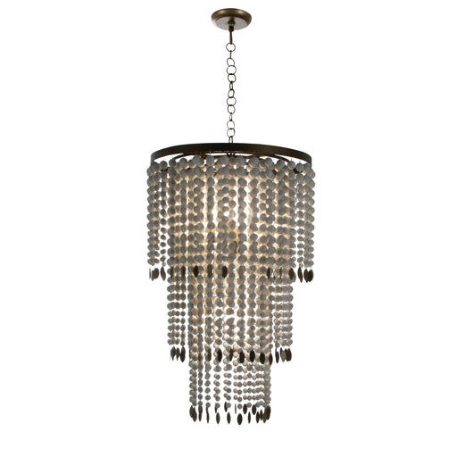 Dolores Four Light Chandelier Antique Gray|Brushed Brass
