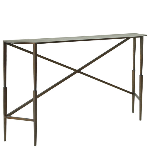 Fennick Console Table Brass|Forged Black Iron