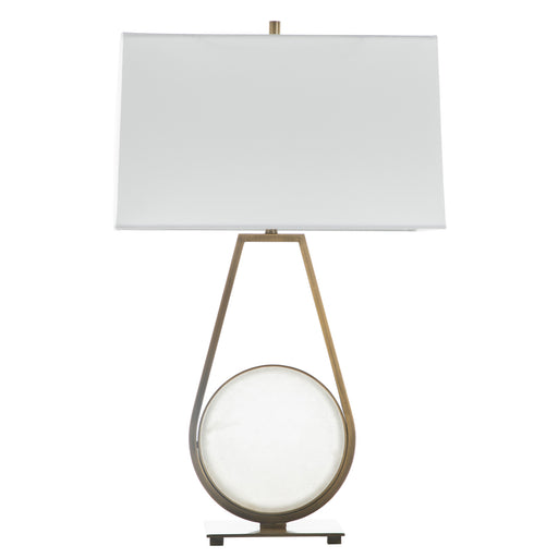 Emerald One Light Table Lamp Antique Brass|Marble|White Linen