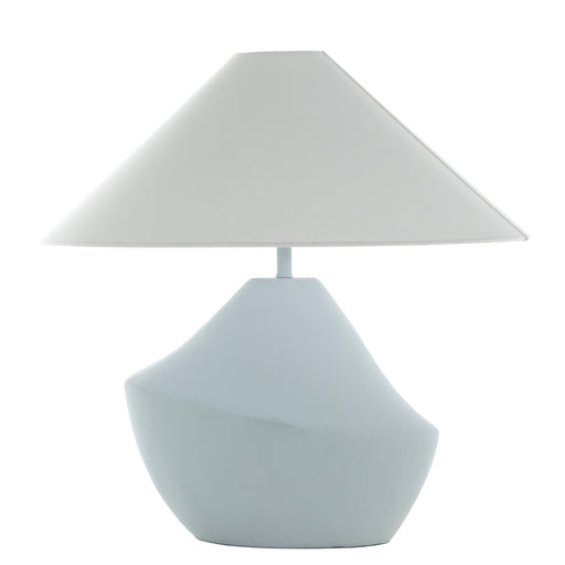 Ares One Light Table Lamp Plaster Blue|Feather White Linen