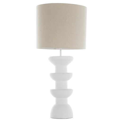 Honu One Light Table Lamp Plaster White|Natural Linen