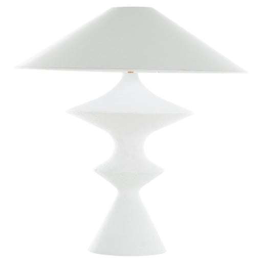 Darcy One Light Table Lamp Plaster White|White Linen