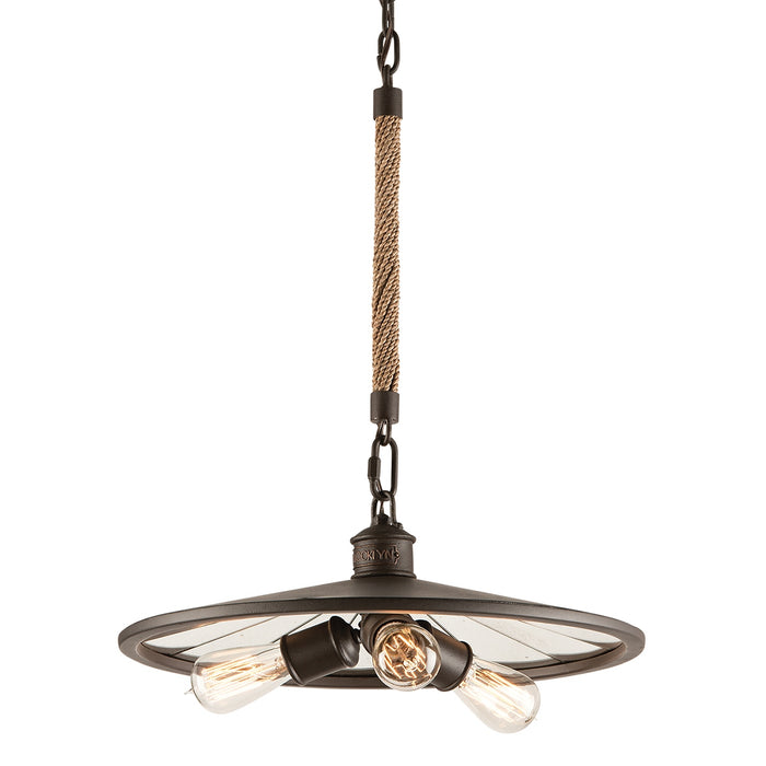 Troy Lighting - F3145-HBZ - Three Light Pendant - Brooklyn - Heritage Bronze