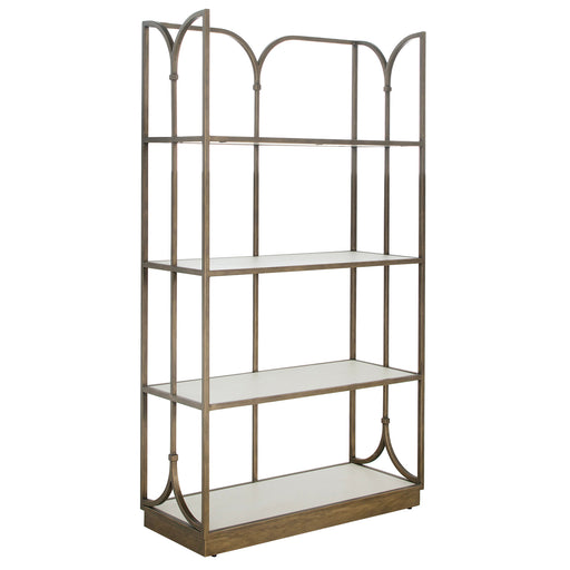 Belinda Bookcase Cerused White|Brushed Brass