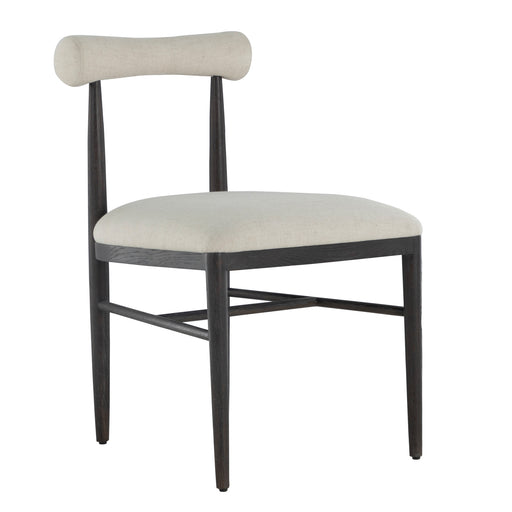 Vira Side Chair Black|Cerused Forest Black|Linen|Matte Gold Brass