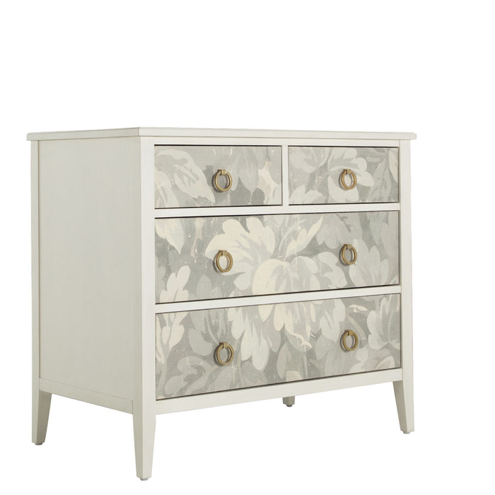 Gabby - SCH-175528 - Chest - Easton - Antique Painted White|Custom Printed Fabric|Antique Gold