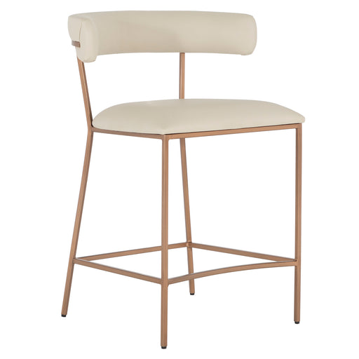 Matlock Counter Stool Brass|White Leather
