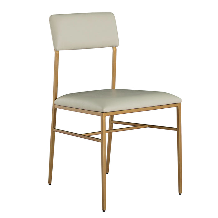 Gabby - SCH-175542 - Side Chair - Taliyah - Brushed Brass|White Leather