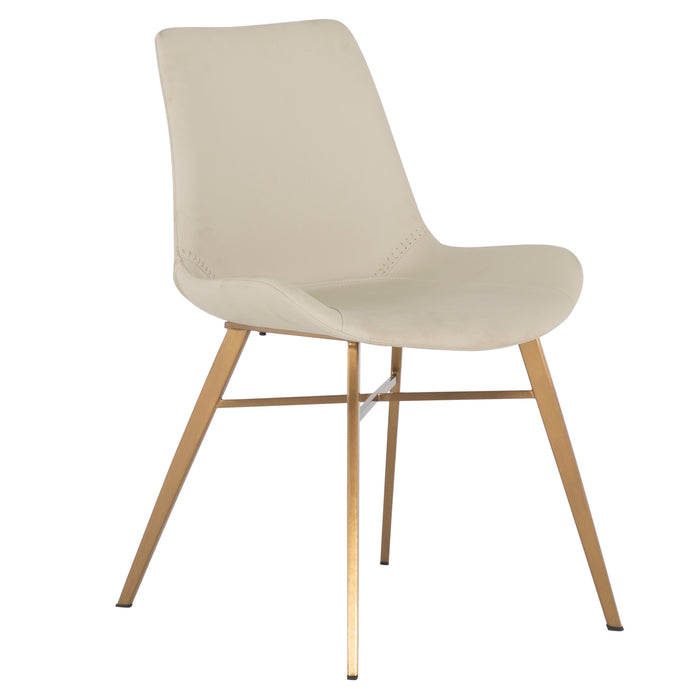 Gabby - SCH-175623 - Dining Chair - Hines - Stainless Gold|White Leather