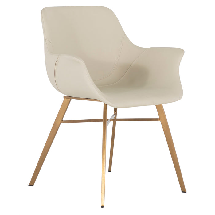 Gabby - SCH-175624 - Dining Chair - Channing - Stainless Gold|White Leather