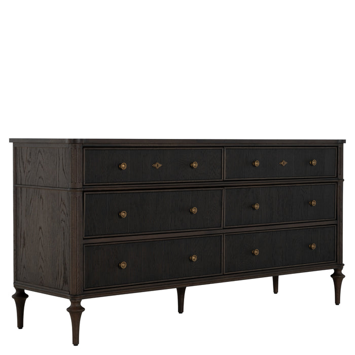 Gabby - SCH-175636 - Dresser - Andrea - Dark Stained Oak|Antique Brass|Stained Oak
