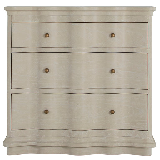 Meredith Nightstand Textured Cerused White|Stained Brass