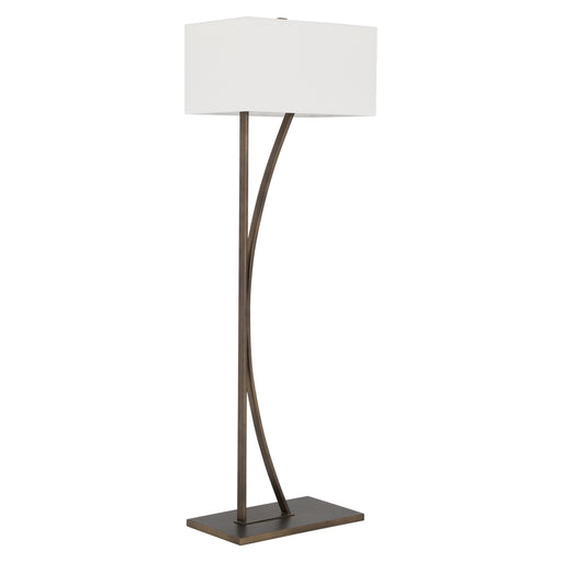 Anya Two Light Floor Lamp Brushed Bronze|White Linen