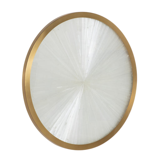 Neptune One Light Wall Sconce Rubbed Brass|Natural Selenite
