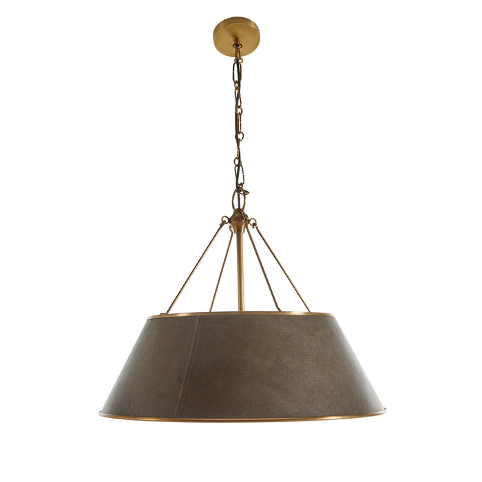 Gabby - SCH-175716 - Four Light Pendant - Mariana - Brushed Antique Brass|Dark Brown Leather