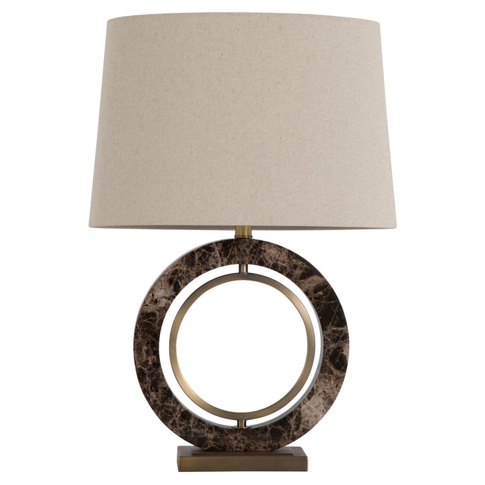 Gabby - SCH-175738 - One Light Table Lamp - Janelle - Matte Antique Brass|White Linen|Dark Emperora Marble