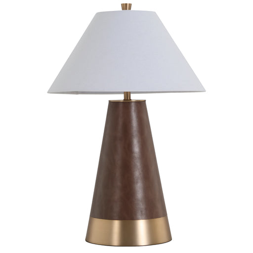 Milo One Light Table Lamp Matte Antique Brass|White Linen