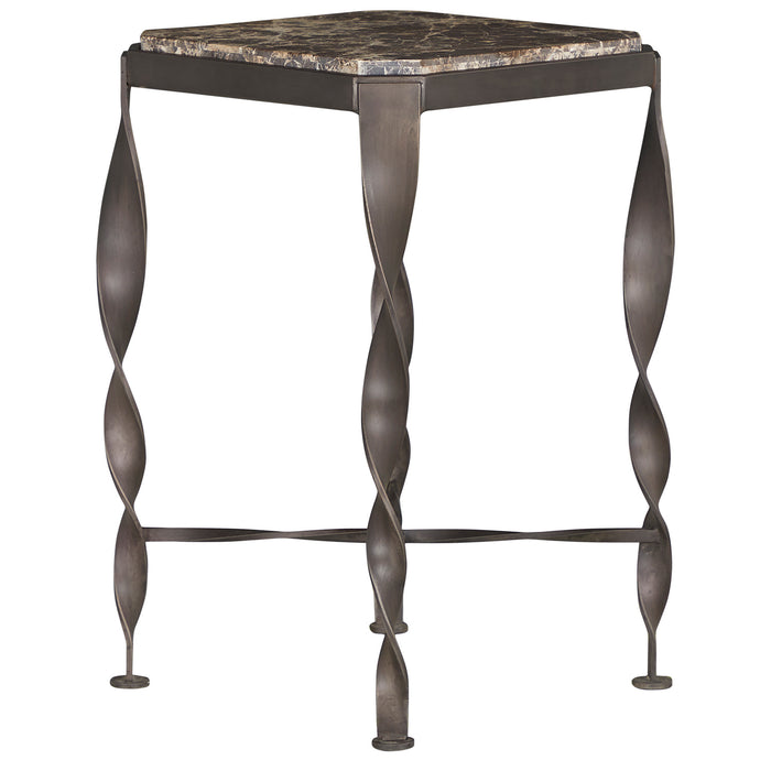 Gabby - SCH-175773 - Side Table - Armand - Black Forged Iron|Natural Travertine