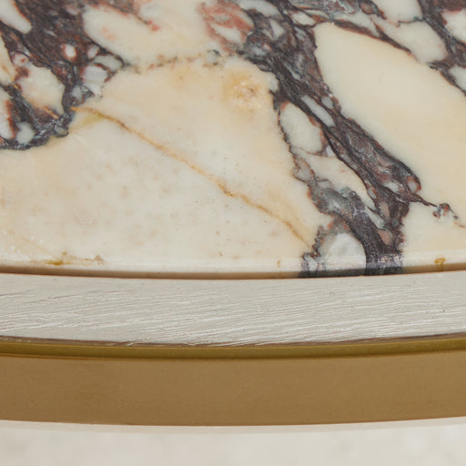 Cain Coffee Table Cerused Light Natural|Antique Brass