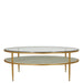 Gabby - SCH-175789 - Coffee Table - Constance - White Leather|Antique Brass Leaf