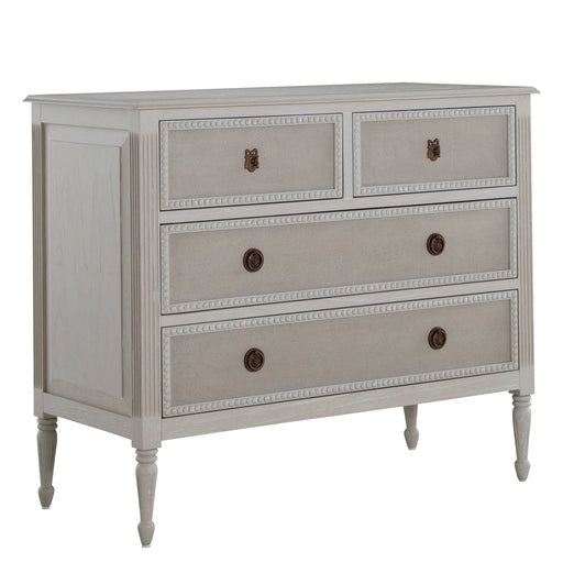 Caroline Chest Cerused White|Painted Burlap