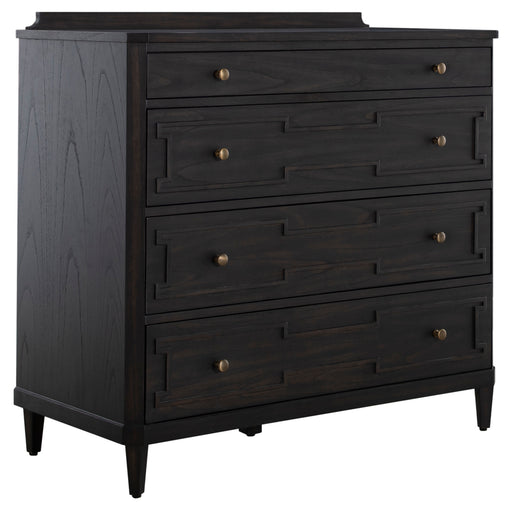 Glenwood Chest Cerused Brown|Agros White Stone|Brushed Antique Brass