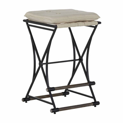 Frederick Counter Height Stool Aged Black|Soft Chamois|Cerused Oak