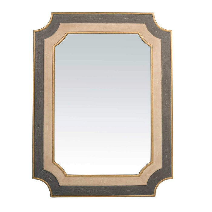 Gabby - SCH-240505 - Mirror - Yardley - Antique Gold|White & Neutral Faux Shagreen