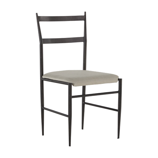 Ward Dining Chair Brushed Black|Soft Linen Fabric