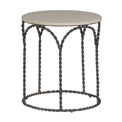 Bradley Table Black Iron|Cream Limestone