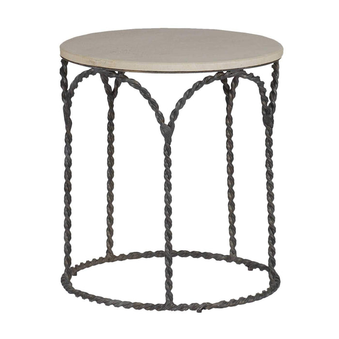 Gabby - SCH-250240 - Table - Bradley - Black Iron|Cream Limestone