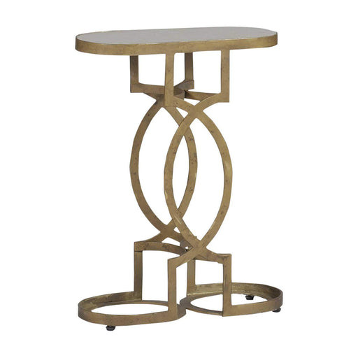 Natasha Table Antique Brass|Clear Mirror