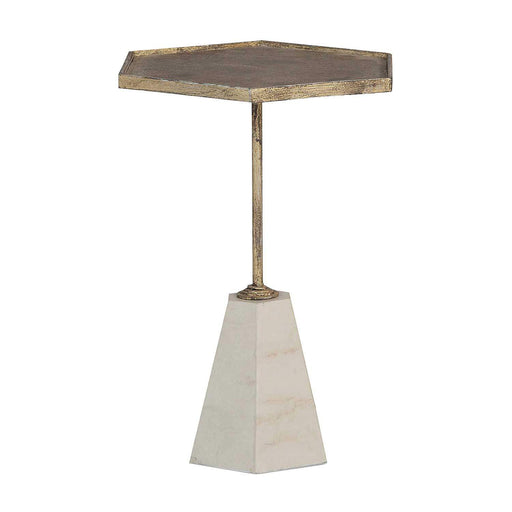Lucinda Table Cream Marble|Textured Antique Gold