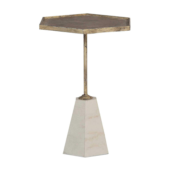 Gabby - SCH-270275 - Table - Lucinda - Cream Marble|Textured Antique Gold