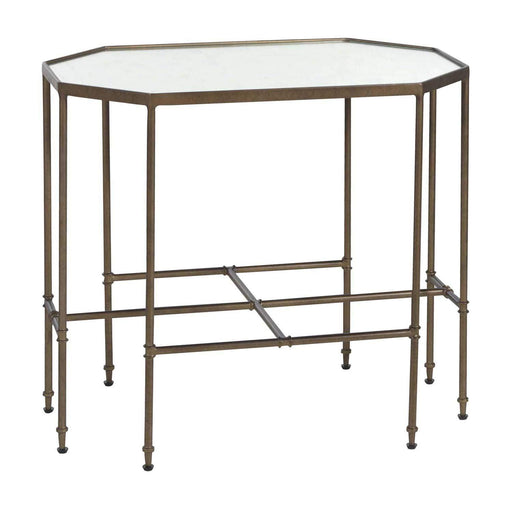 Barnes Side Table Matte Gold|Eglomise Mirror