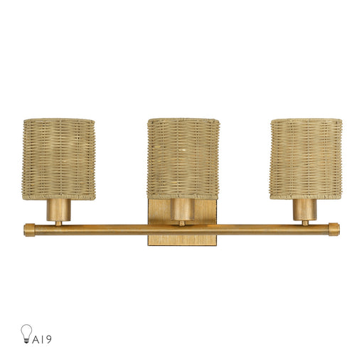 Weavington Three Light Vanity Antique Gold Leaf