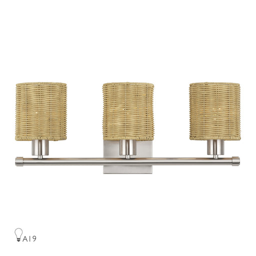 Weavington Three Light Vanity Brushed Nickel